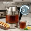 OVENTE Electric Kettle, 1.7L Stainless Steel Water Boiler and Heater with 1100W Power, Temperature Control, Keep Warm Function, Auto Shut-Off, Boil-Dry Protection and Cordless Serving, Red KS58R(Silver 1.7 Liter)