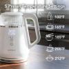 OVENTE Electric Kettle, 1.7L Stainless Steel Water Boiler and Heater with 1100W Power, Temperature Control, Keep Warm Function, Auto Shut-Off, Boil-Dry Protection and Cordless Serving, Red KS58R(White 1 Liter)