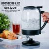 OVENTE Electric Kettle with 1.5L Borosilicate Glass, 1500W Fast Boiling Water Heater for Coffee or Tea, Easy to Fill Lid, Auto Shut-Off, Boil-Dry Protection & Stainless Steel Filter, Red KG516R(Black)