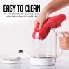 OVENTE Electric Kettle with 1.5L Borosilicate Glass, 1500W Fast Boiling Water Heater for Coffee or Tea, Easy to Fill Lid, Auto Shut-Off, Boil-Dry Protection & Stainless Steel Filter, Red KG516R(White)