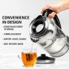 OVENTE Electric Kettle with 1.7L Borosilicate Glass, 1500W Instant Water Boiler and Heater for Coffee or Tea, BPA Free, Easy to Fill Lid, Auto Shut-Off and Boil Dry Protection, Silver KG612S(1.7L Silver)