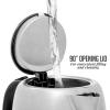 OVENTE Electric Tea Kettle Stainless Steel 1.2 Liter Portable Instant Water Boiler Heater 1100W Power Fast Boiling with Cordless Body and Automatic Shut Off for Coffee Milk Chocolate Silver KS22S