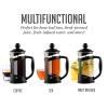OVENTE French Press Coffee Maker 12 Ounce with Heat Resistant Borosilicate Glass & Stainless Steel 4-Level Filtration System, Portable Cold Brew Coffee Maker for Travel, Camping or Gift, Black FPT12B(Black – 12 Ounce)