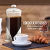 OVENTE French Press Coffee Maker 20 Ounce with Heat Resistant Borosilicate Glass, Stainless Steel Design and 4-Level Filter System, Portable Cold Brewer Pot for Travel, Camping or Gift, Silver FSL20S(34 Ounce)