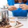 OVENTE French Press Coffee Maker 27 Ounce with Heat Resistant Borosilicate Glass, Stainless Steel Design and 4-Level Filter System, Portable Cold Brewer Pot for Travel, Camping or Gift, Silver FSS27P(27 Ounce)