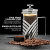 OVENTE French Press Coffee Maker 27 Ounce with Heat Resistant Borosilicate Glass, Stainless Steel Design and 4-Level Filter System, Portable Cold Brewer Pot for Travel, Camping or Gift, Silver FSD27P(12 Ounce)