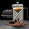 OVENTE French Press Coffee Maker 27 Ounce with Heat Resistant Borosilicate Glass, Stainless Steel Design and 4-Level Filter System, Portable Cold Brewer Pot for Travel, Camping or Gift, Silver FSD27P(20 Ounce)