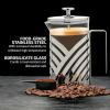 OVENTE French Press Coffee Maker 27 Ounce with Heat Resistant Borosilicate Glass, Stainless Steel Design and 4-Level Filter System, Portable Cold Brewer Pot for Travel, Camping or Gift, Silver FSD27P(27 Ounce)