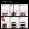 OVENTE French Press Coffee Maker 34 Ounce with Heat Resistant Borosilicate Glass, Stainless Steel Design and 4-Level Filter System, Portable Cold Brewer Pot for Travel, Camping or Gift, Copper FSF34C(34 Ounce)