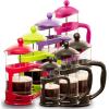 Ovente French Press Coffee, Tea and Espresso Maker, Heat Resistant Borosilicate Glass with 4 Filter Stainless-Steel System, BPA-Free Portable Pitcher Perfect for Hot & Cold Brew 27oz, Black FPT27B