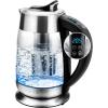 OVENTE Electric Kettle, 1.7L Stainless Steel Water Boiler and Heater with 1100W Power, Temperature Control, Keep Warm Function, Auto Shut-Off, Boil-Dry Protection and Cordless Serving, Red KS58R(Silver)