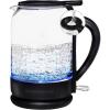 OVENTE Electric Kettle with 1.5L Borosilicate Glass, 1500W Fast Boiling Water Heater for Coffee or Tea, Easy to Fill Lid, Auto Shut-Off, Boil-Dry Protection & Stainless Steel Filter, Red KG516R(Black)