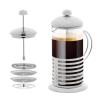 OVENTE French Press Coffee Maker 34 Ounce with Heat Resistant Borosilicate Glass, Stainless Steel Design and 4-Level Filter System, Portable Cold Brewer Pot for Travel, Camping or Gift, Silver FSH34S(34 Ounce)