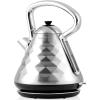 OVENTE Retro Electric Kettle, 1.7L Stainless Steel Tea Kettle, 1500W Fast Heating Hot Water Boiler with LED Indicator Light, Auto Shut-Off & Boil-Dry Protection, BPA-Free Teapot, Black KS755B(Silver)