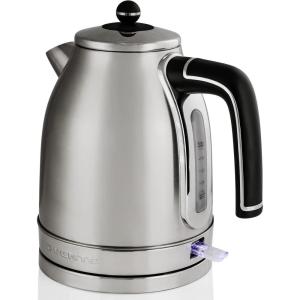OVENTE 1.7L Electric Kettle, 1500W Fast Boiling Water Heater for Coffee or Tea with Stainless Steel BPA-Free and Cordless Body, Auto Shut-Off, Boil-Dry Protection and Removable Filter, Silver KS777S