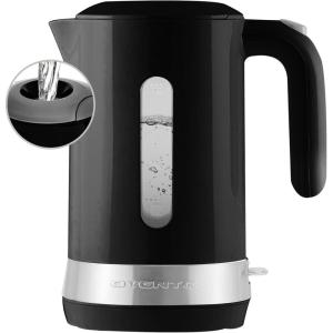 OVENTE 1.8L Electric Kettle, 1500W Fast Boiling Heater for Coffee or Tea, BPA Free, Easy to Fill Lid, Water Level Window, Auto Shut-Off, Boil-Dry Protection and Removable Filter, Green KP413G(Black)