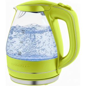 OVENTE Electric Kettle, 1.5L Borosilicate Glass Countertop Water Heater and Boiler for Coffee or Tea, BPA-Free, Auto Shut-Off, Boil-Dry Protection, Removable and Washable Spout Filter, Red KG83R(Green)