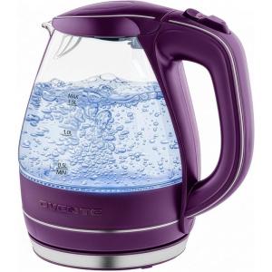 OVENTE Electric Kettle, 1.5L Borosilicate Glass Countertop Water Heater and Boiler for Coffee or Tea, BPA-Free, Auto Shut-Off, Boil-Dry Protection, Removable and Washable Spout Filter, Red KG83R(Purple)