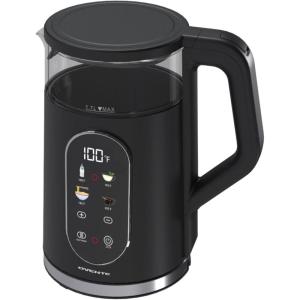OVENTE Electric Kettle, 1.7L Stainless Steel Water Boiler and Heater with 1100W Power, Temperature Control, Keep Warm Function, Auto Shut-Off, Boil-Dry Protection and Cordless Serving, Red KS58R(Black)