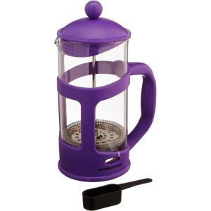 Ovente French Press 34 Ounce Coffee & Tea Maker, 4 Filter System & Heat Resistant Borosilicate Glass, Portable Pitcher for Camping Travel Gift, Easy to Clean Carafe with Scoop BPA Free, Purple FPT34P