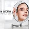 OVENTE 9″ Wall Mounted Makeup Mirror with 1X/7X Magnification, Double Sided Magnifying Round Bathroom Vanity Mirror, 360° Swivel Design, Extendable and Folding Arm, Polished Chrome MNLFW90CH1X7X(Polished Chrome)