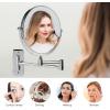 OVENTE 9″ Wall Mounted Makeup Mirror with 1X/7X Magnification, Double Sided Magnifying Round Bathroom Vanity Mirror, 360° Swivel Design, Extendable and Folding Arm, Polished Chrome MNLFW90CH1X7X(Polished Chrome)