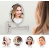 OVENTE 9″ Wall Mounted Makeup Mirror with 1X/7X Magnification, Double Sided Magnifying Round Bathroom Vanity Mirror, 360° Swivel Design, Extendable and Folding Arm, Polished Chrome MNLFW90CH1X7X(Nickel Brushed)