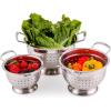OVENTE Mixing Bowl Set with Lids, 3-Piece Stainless Steel Nesting Bowls for Easy Food Storage, Stackable Design, Kitchen Essential for Baking, Cooking and Prepping, Size 5, 3.5, 1.5QT, Silver BM46333S(5  3  1.5 Quarts)