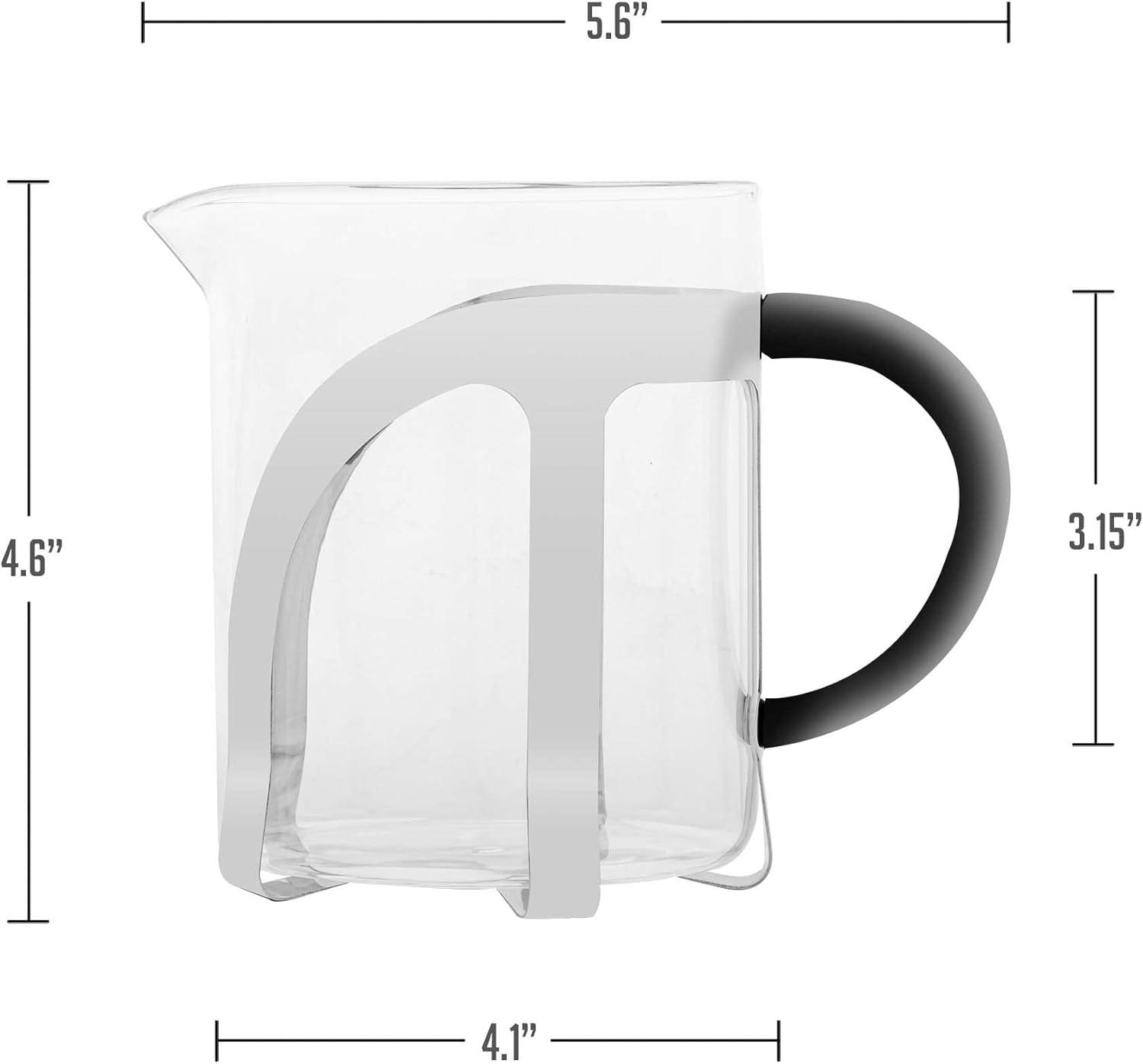 imageOVENTE French Press Coffee Maker 27oz Heat Resistant Borosilicate Glass BPAFree Brewing Pot with 4Level Filter System and Stainless Steel Plunger for Cold Brew Coffee Tea and More Clear FGC27T20 Ounce