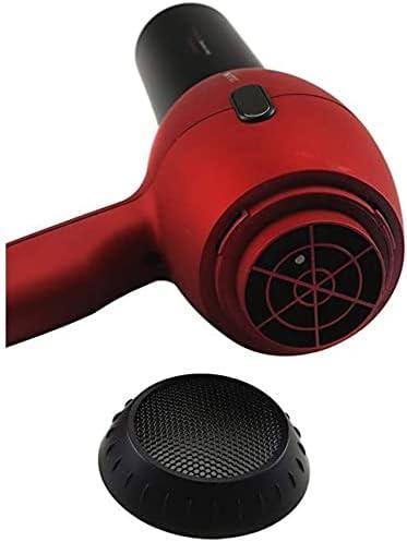imageOvente 1875 Watt Professional Hair Dryer with Diffuser Ionic amp Tourmaline Technology For Body Volume amp Smoothing Concentrator Attachment amp Travel Bag Lightweight for Home Use Black amp Red X3400BRBlack Red