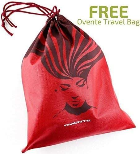 imageOvente 1875 Watt Professional Hair Dryer with Diffuser Ionic amp Tourmaline Technology For Body Volume amp Smoothing Concentrator Attachment amp Travel Bag Lightweight for Home Use Black amp Red X3400BRBlack Red