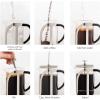 OVENTE French Press Coffee Maker, 27oz Heat Resistant Borosilicate Glass, BPA-Free Brewing Pot with 4-Level Filter System and Stainless Steel Plunger for Cold Brew Coffee, Tea and More, Clear FGC27T(20 Ounce)
