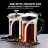 OVENTE French Press Coffee Maker, 27oz Heat Resistant Borosilicate Glass, BPA-Free Brewing Pot with 4-Level Filter System and Stainless Steel Plunger for Cold Brew Coffee, Tea and More, Clear FGC27T(27 Ounce)