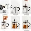 OVENTE French Press Coffee Maker, 27oz Heat Resistant Borosilicate Glass, BPA-Free Brewing Pot with 4-Level Filter System and Stainless Steel Plunger for Cold Brew Coffee, Tea and More, Clear FGC27T(20 Ounce)