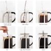 OVENTE French Press Coffee Maker, 27oz Heat Resistant Borosilicate Glass, BPA-Free Brewing Pot with 4-Level Filter System and Stainless Steel Plunger for Cold Brew Coffee, Tea and More, Clear FGC27T(27 Ounce)