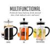 OVENTE French Press Coffee Maker, 27oz Heat Resistant Borosilicate Glass, BPA-Free Brewing Pot with 4-Level Filter System and Stainless Steel Plunger for Cold Brew Coffee, Tea and More, Clear FGC27T(34 Ounce)