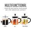 OVENTE French Press Coffee Maker, 27oz Heat Resistant Borosilicate Glass, BPA-Free Brewing Pot with 4-Level Filter System and Stainless Steel Plunger for Cold Brew Coffee, Tea and More, Clear FGC27T(20 Ounce)