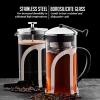 OVENTE French Press Coffee Maker, 27oz Heat Resistant Borosilicate Glass, BPA-Free Brewing Pot with 4-Level Filter System and Stainless Steel Plunger for Cold Brew Coffee, Tea and More, Clear FGC27T(34 Ounce)