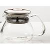 Ovente Glass Teapot with High Grade Stainless Steel Infuser 27 Ounce with Free Measuring Scoop, Heat Tempered Borosilicate Teapot Warmer with Leak and Spill Proof Technology, Clear FGB27T