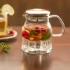 Ovente Glass Teapot with High Grade Stainless Steel Infuser 27 Ounce with Free Measuring Scoop, Heat Tempered Borosilicate Teapot Warmer with Leak and Spill Proof Technology, Clear FGB27T