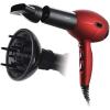 Ovente 1875 Watt Professional Hair Dryer with Diffuser, Ionic & Tourmaline Technology, For Body, Volume & Smoothing, Concentrator Attachment & Travel Bag, Lightweight for Home Use, Black & Red X3400BR(Black & Red)