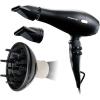 Ovente 1875 Watt Professional Hair Dryer with Diffuser, Ionic & Tourmaline Technology, For Body, Volume & Smoothing, Concentrator Attachment & Travel Bag, Lightweight for Home Use, Black & Red X3400BR(Black)
