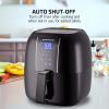 OVENTE Compact Air Fryer, 3.2 Quart Electric Hot Cooker with 1400W Power, Digital LED Touch Screen, Auto Shutoff, Dishwasher Safe Non-Stick Basket, Perfect for Healthy & Oilless Food, Black FAD61302B