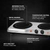 OVENTE Countertop Infrared Double Burner, 1700W Electric Hot Plate and Portable Stove with 7.75″ and 6.75″ Ceramic Glass Cooktop, 5 Level Temperature Setting and Easy to Clean Base, Black BGI102B(BGI102S – Silver)
