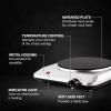 OVENTE Countertop Infrared Double Burner, 1700W Electric Hot Plate and Portable Stove with 7.75″ and 6.75″ Ceramic Glass Cooktop, 5 Level Temperature Setting and Easy to Clean Base, Black BGI102B(BGI201S – Silver)