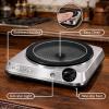 OVENTE Countertop Infrared Double Burner, 1700W Electric Hot Plate and Portable Stove with 7.75″ and 6.75″ Ceramic Glass Cooktop, 5 Level Temperature Setting and Easy to Clean Base, Black BGI102B(BGI101S – Silver)