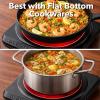 OVENTE Countertop Infrared Double Burner, 1700W Electric Hot Plate and Portable Stove with 7.75″ and 6.75″ Ceramic Glass Cooktop, 5 Level Temperature Setting and Easy to Clean Base, Black BGI102B(BGI101B – Black)