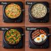OVENTE Countertop Infrared Double Burner, 1700W Electric Hot Plate and Portable Stove with 7.75″ and 6.75″ Ceramic Glass Cooktop, 5 Level Temperature Setting and Easy to Clean Base, Black BGI102B(BGI101B – Black)