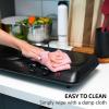 OVENTE Countertop Infrared Double Burner, 1700W Electric Hot Plate and Portable Stove with 7.75″ and 6.75″ Ceramic Glass Cooktop, 5 Level Temperature Setting and Easy to Clean Base, Black BGI102B(BGI102B – Black)