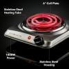 OVENTE Electric Countertop Double Burner, 1700W Cooktop with 6″ and 5.75″ Stainless Steel Coil Hot Plates, 5 Level Temperature Control, Indicator Lights and Easy to Clean Cooking Stove, Black BGC102B(BGC101S – Silver)